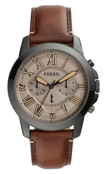  Shop Authentic Fossil Grant Chronograph Brown Dial Brown Leather Strap Watch for Men - FS5214 - Luxxuri