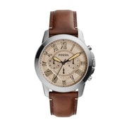  Shop Authentic Fossil Grant Chronograph Brown Dial Brown Leather Strap Watch for Men - FS5214 - Luxxuri