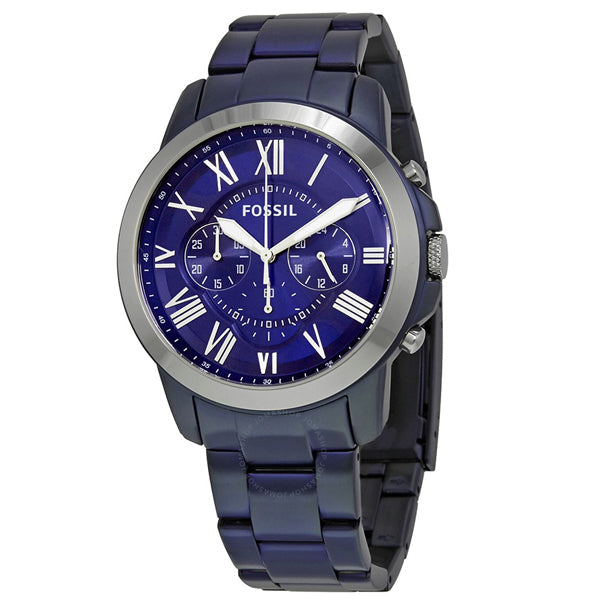  Shop Authentic Fossil Grant Chronograph Blue Dial Blue Steel Strap Watch for Men - FS5230 - Luxxuri