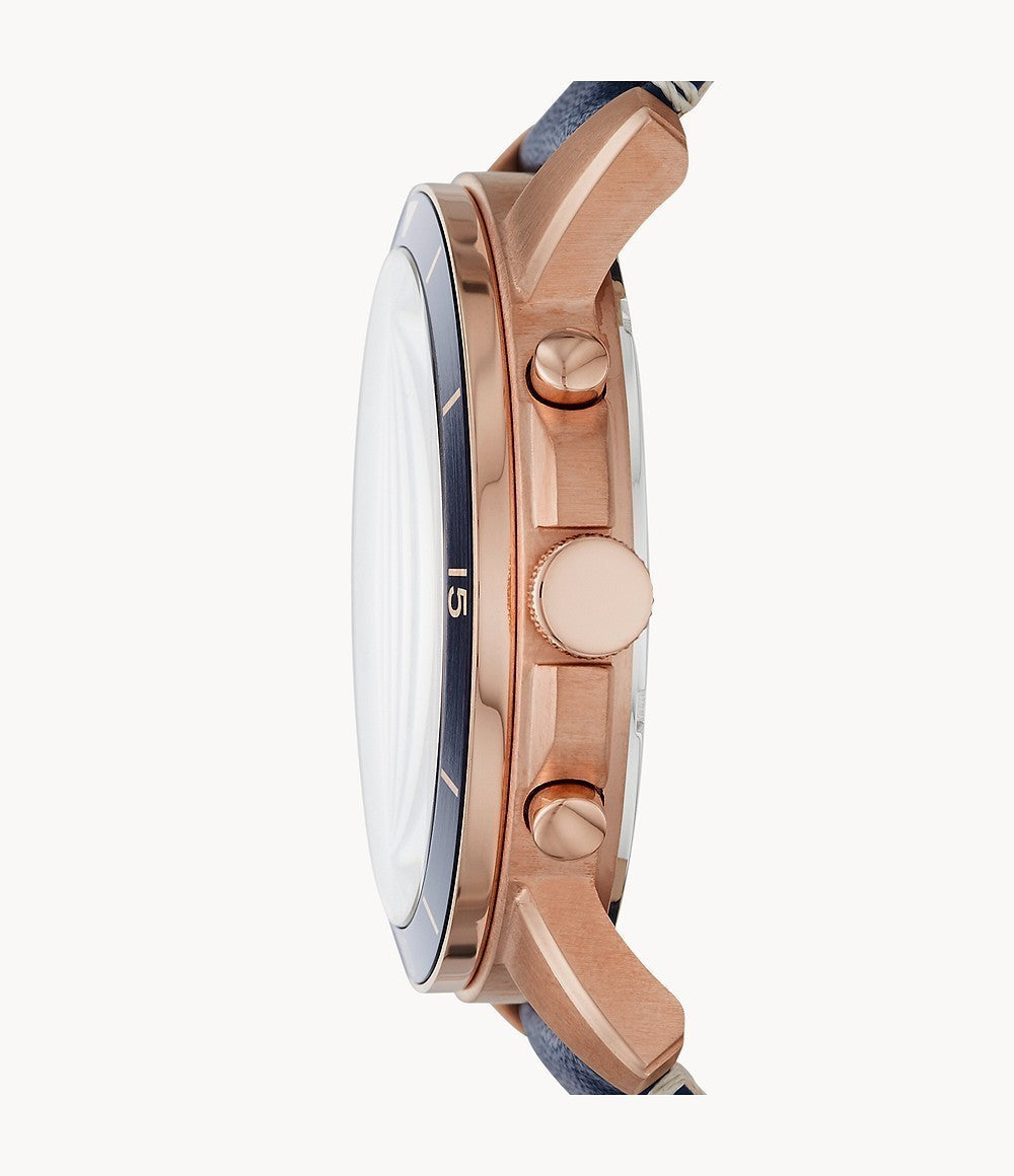  Shop Authentic Fossil Grant Sport Chronograph Blue Dial Blue Leather Strap Watch for Men - FS5237 - Luxxuri