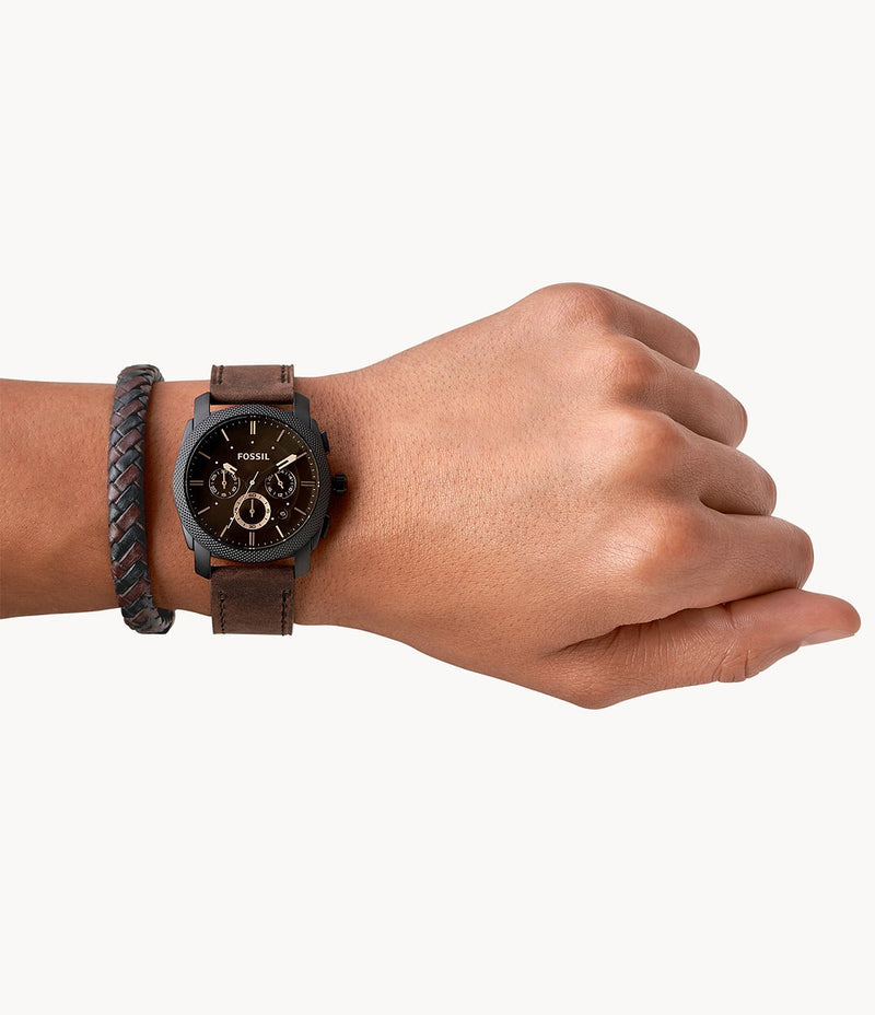  Shop Authentic Fossil Machine Flight Chronograph Brown Dial Brown Leather Strap Watch for Men - FS4656 - Luxxuri