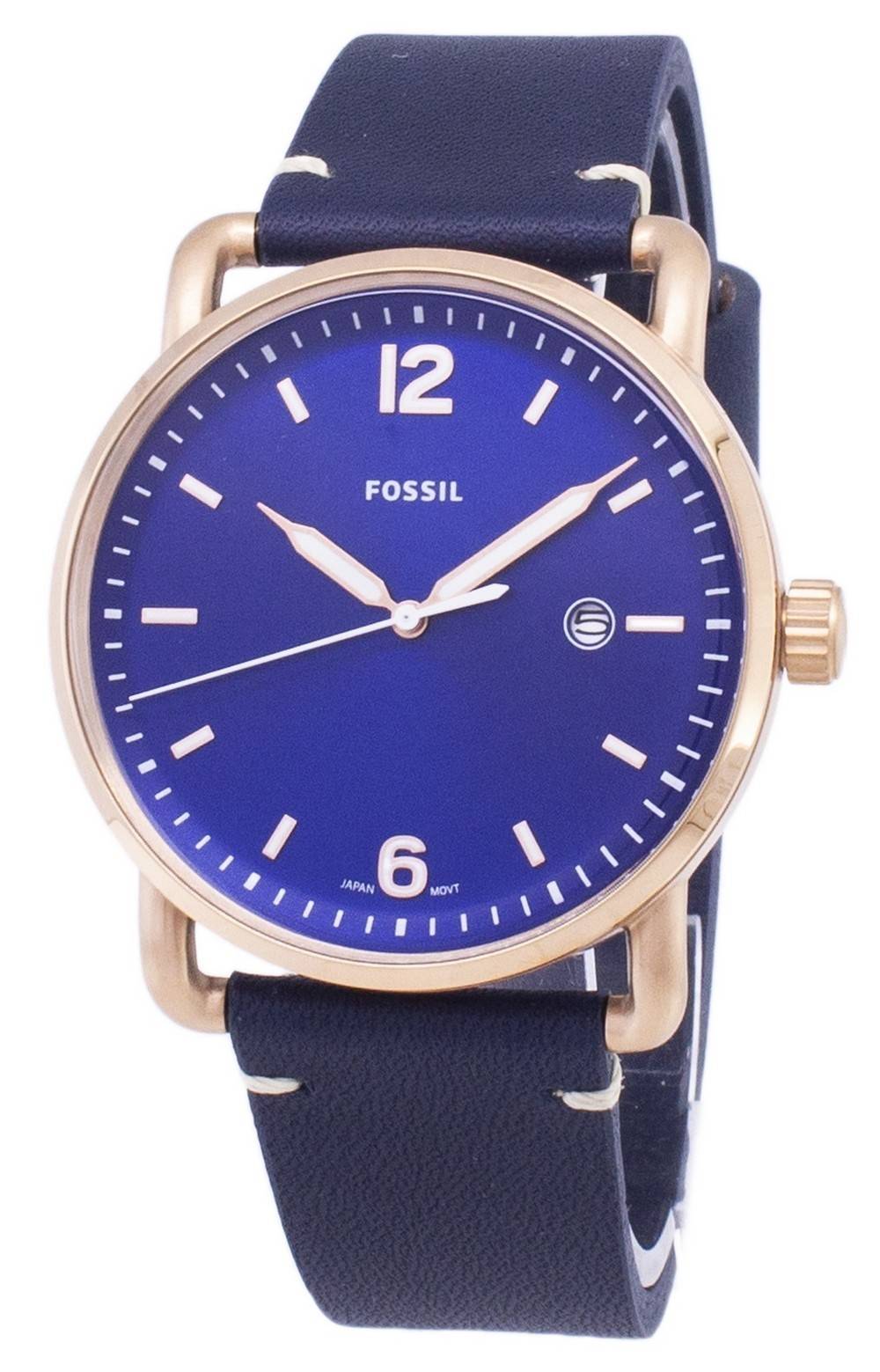  Shop Authentic Fossil The Commuter Blue Dial Blue Leather Strap Watch for Men - FS5274 - Luxxuri
