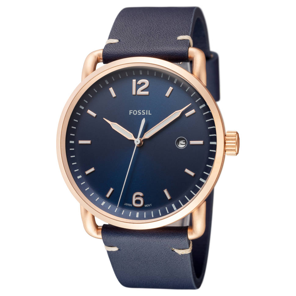  Shop Authentic Fossil The Commuter Blue Dial Blue Leather Strap Watch for Men - FS5274 - Luxxuri