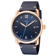  Shop Authentic Fossil The Commuter Blue Dial Blue Leather Strap Watch for Men - FS5274 - Luxxuri