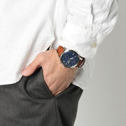  Shop Authentic Fossil Townsman Chronograph Blue Dial Brown Leather Strap Watch for Men - FS5279 - Luxxuri