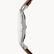  Shop Authentic Fossil Minimalist Blue Dial Brown Leather Strap Watch for Men - FS5304 - Luxxuri
