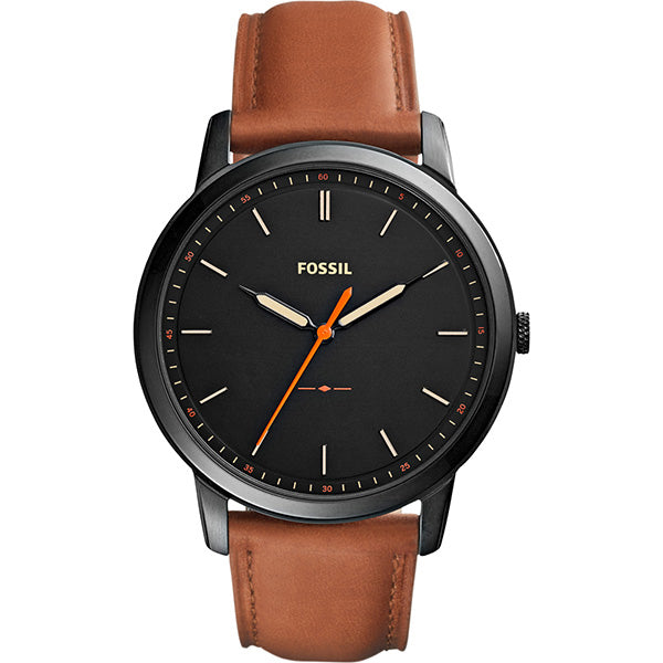 Shop Authentic Fossil The Minimalist Black Dial Brown Leather Strap Watch for Men - FS5305 - Luxxuri