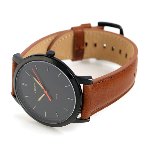  Shop Authentic Fossil The Minimalist Black Dial Brown Leather Strap Watch for Men - FS5305 - Luxxuri