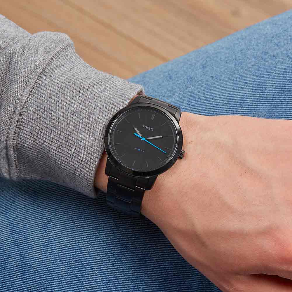  Shop Authentic Fossil The Minimalist Black Dial Black Steel Strap Watch for Men - FS5308 - Luxxuri