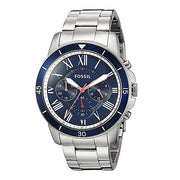  Shop Authentic Fossil Grant Sport Chronograph Blue Dial Silver Steel Strap Watch for Men - FS5238 - Luxxuri