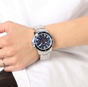  Shop Authentic Fossil Grant Sport Chronograph Blue Dial Silver Steel Strap Watch for Men - FS5238 - Luxxuri