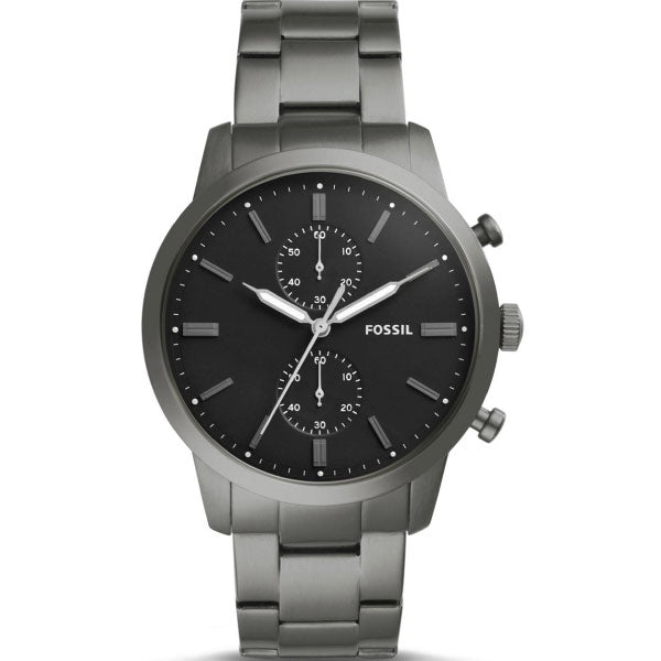  Shop Authentic Fossil Townsman Chronograph Black Dial Silver Steel Strap Watch for Men - FS5349 - Luxxuri