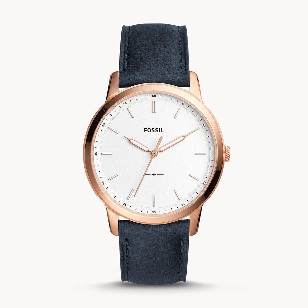  Shop Authentic Fossil The Minimalist Slim White Dial Blue Leather Strap Watch for Men - FS5371 - Luxxuri