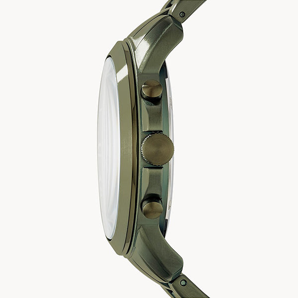  Shop Authentic Fossil Grant Chronograph Olive Green Dial Green Steel Strap Watch for Men - FS5375 - Luxxuri
