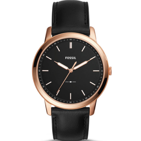  Shop Authentic Fossil The Minimalist Black Dial Black Leather Strap Watch for Men - FS5376 - Luxxuri