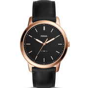  Shop Authentic Fossil The Minimalist Black Dial Black Leather Strap Watch for Men - FS5376 - Luxxuri