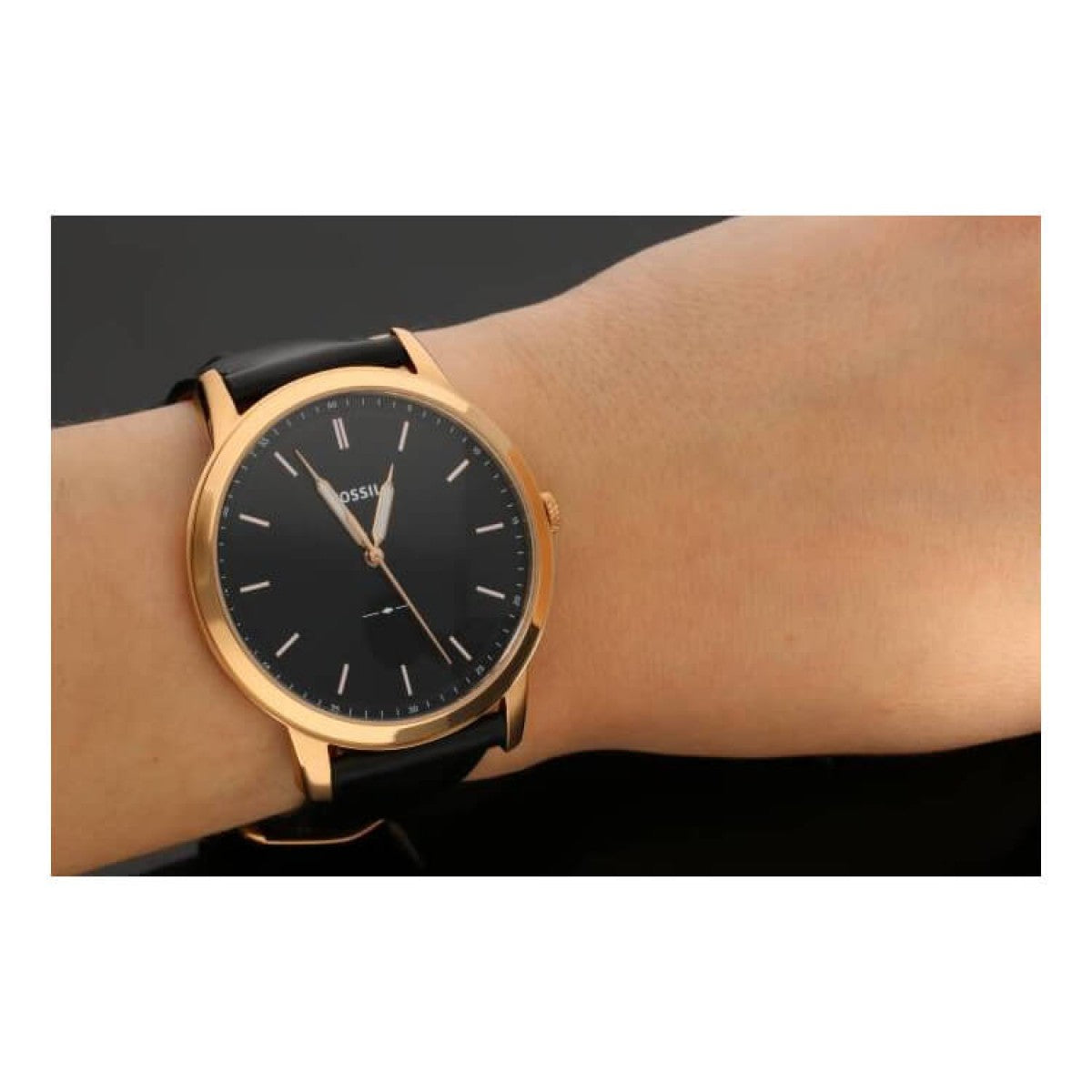  Shop Authentic Fossil The Minimalist Black Dial Black Leather Strap Watch for Men - FS5376 - Luxxuri