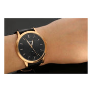  Shop Authentic Fossil The Minimalist Black Dial Black Leather Strap Watch for Men - FS5376 - Luxxuri