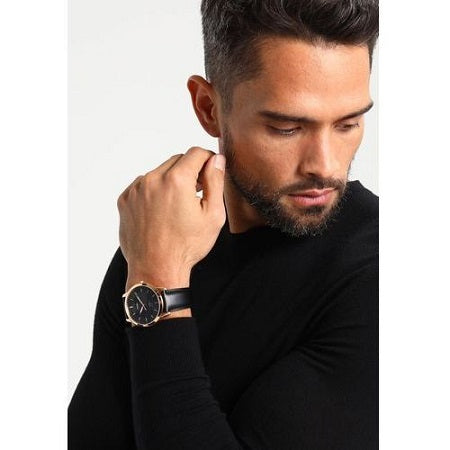  Shop Authentic Fossil The Minimalist Black Dial Black Leather Strap Watch for Men - FS5376 - Luxxuri
