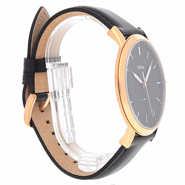  Shop Authentic Fossil The Minimalist Black Dial Black Leather Strap Watch for Men - FS5376 - Luxxuri