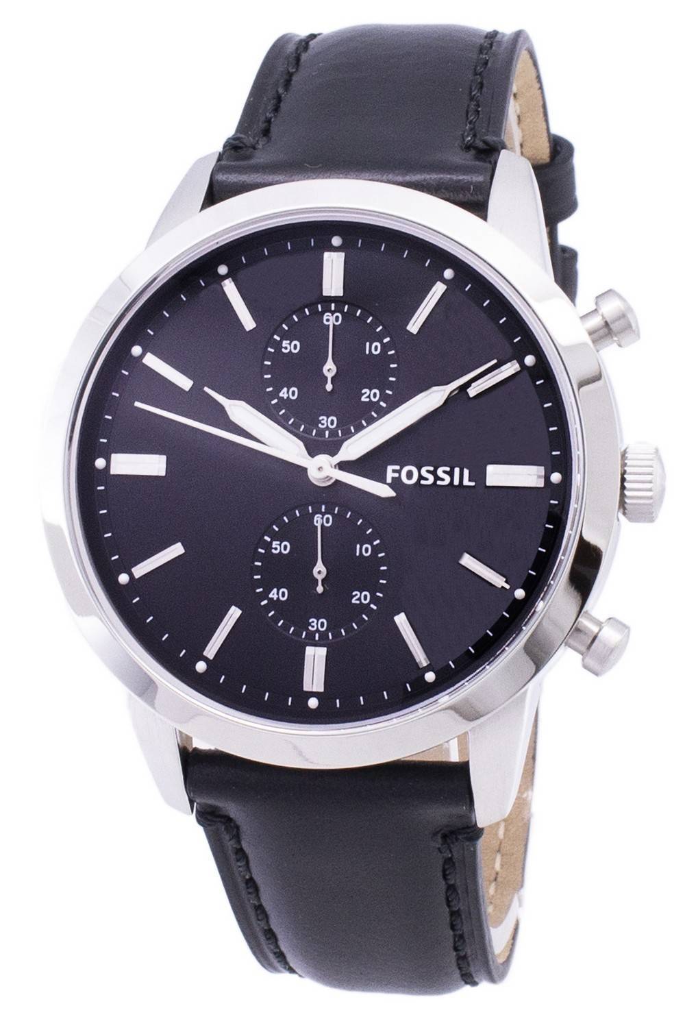  Shop Authentic Fossil Townsman Multifunction Black Dial Black Leather Strap Watch for Men - FS5396 - Luxxuri