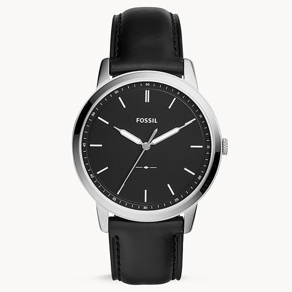  Shop Authentic Fossil The Minimalist Three Hand Black Dial Black Leather Strap Watch for Men - FS5398 - Luxxuri