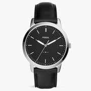  Shop Authentic Fossil The Minimalist Three Hand Black Dial Black Leather Strap Watch for Men - FS5398 - Luxxuri