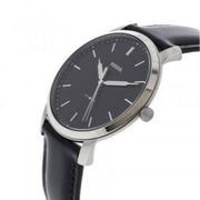  Shop Authentic Fossil The Minimalist Three Hand Black Dial Black Leather Strap Watch for Men - FS5398 - Luxxuri