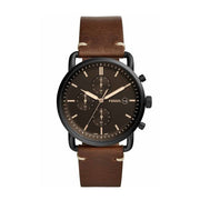  Shop Authentic Fossil Commuter Chronograph Black Dial Brown Leather Strap Watch for Men - FS5403 - Luxxuri