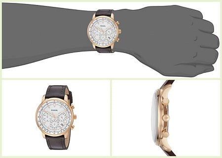  Shop Authentic Fossil Goodwin Chronograph White Dial Brown Leather Strap Watch for Men - FS5415 - Luxxuri