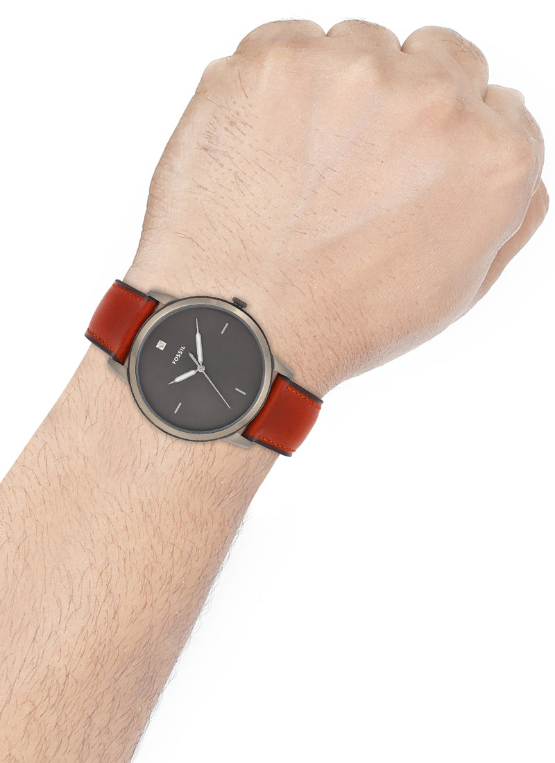  Shop Authentic Fossil The Minimalist 3H Grey Dial Brown Leather Strap Watch for Men - FS5479 - Luxxuri