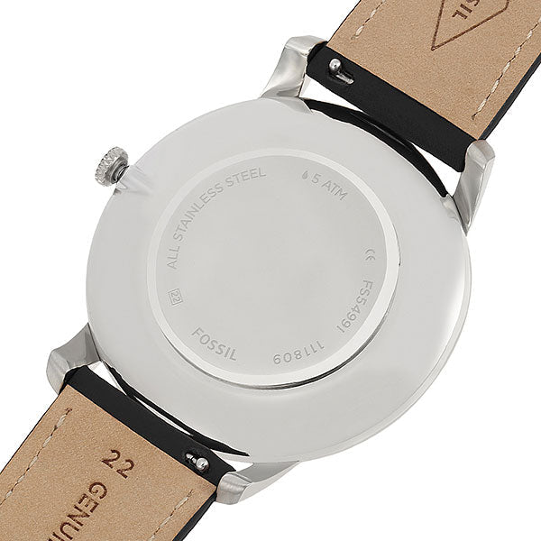  Shop Authentic Fossil The Minimalist Carbon Series Black Dial Black Leather Strap Watch for Men - FS5497 - Luxxuri