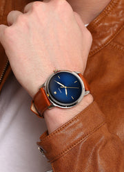  Shop Authentic Fossil The Minimalist 3H Blue Dial Brown Leather Strap Watch for Men - FS5499 - Luxxuri