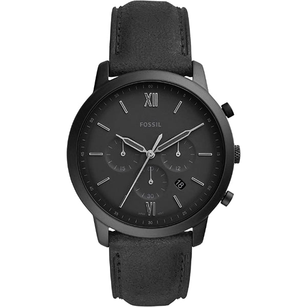  Shop Authentic Fossil Neutra Chronograph Black Dial Black Leather Strap Watch for Men - FS5503 - Luxxuri