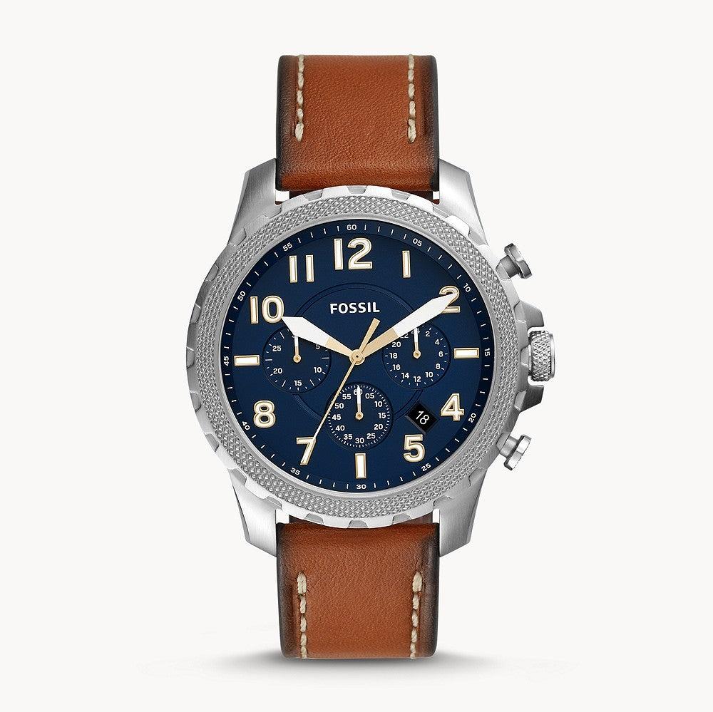  Shop Authentic Fossil Bowman Chronograph Blue Dial Brown Leather Strap Watch for Men - FS5602 - Luxxuri
