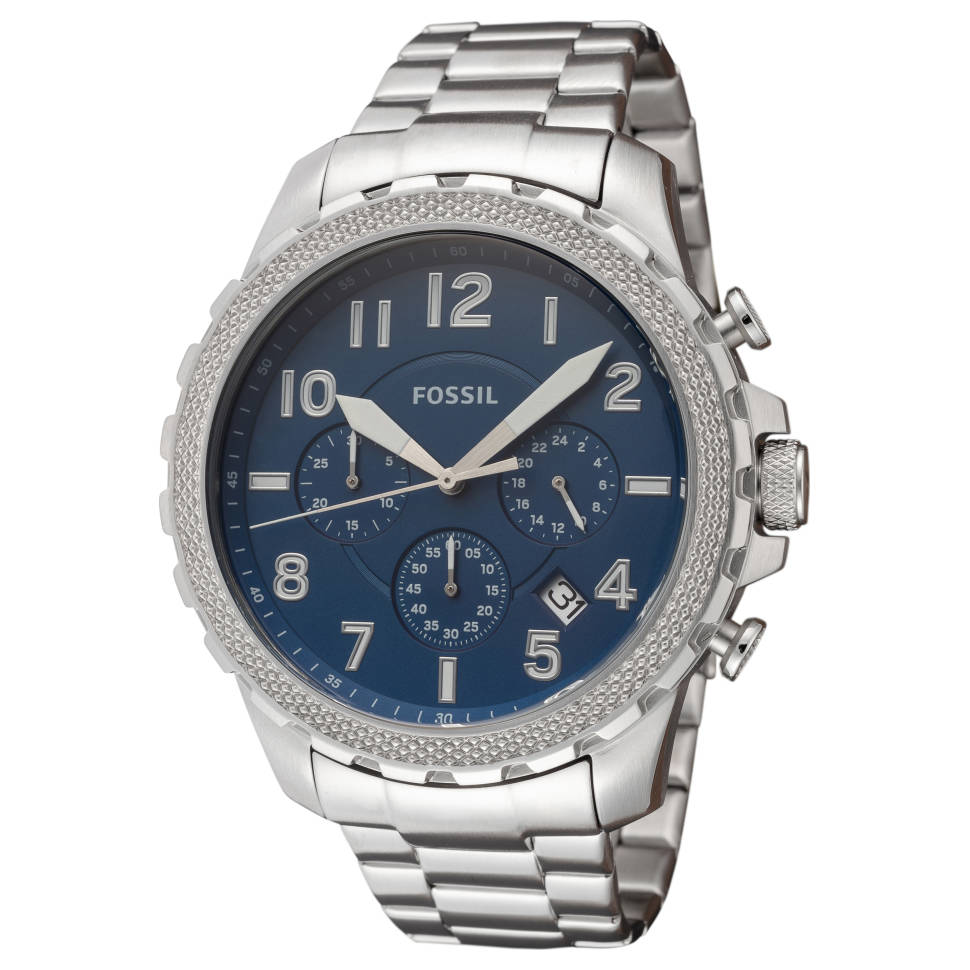  Shop Authentic Fossil Bowman Chronograph Blue Dial Silver Steel Strap Watch for Men - FS5604 - Luxxuri