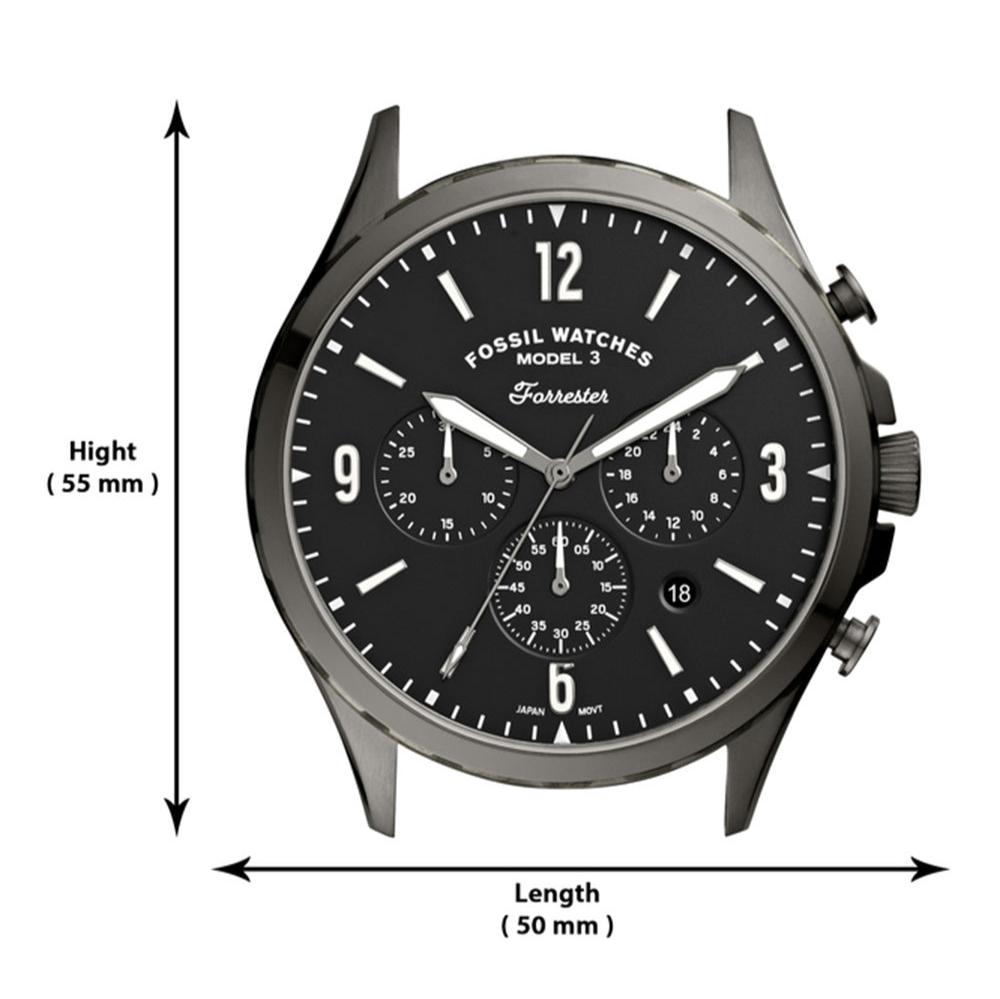  Shop Authentic Fossil Forrester Chronograph Black Dial Grey Steel Strap Watch for Men - FS5606 - Luxxuri