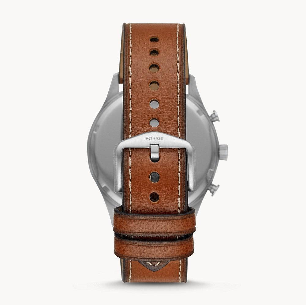  Shop Authentic Fossil Forrester Chronograph Blue Dial Brown Leather Strap Watch for Men -  S5607 - Luxxuri