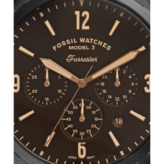  Shop Authentic Fossil Forrester Chronograph Black Dial Brown Leather Strap Watch for Men - FS5608 - Luxxuri