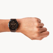  Shop Authentic Fossil Forrester Chronograph Black Dial Brown Leather Strap Watch for Men - FS5608 - Luxxuri