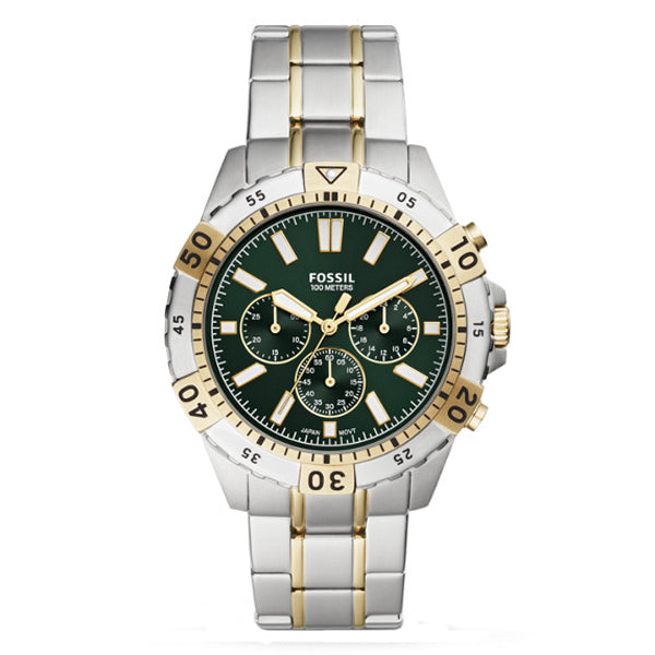  Shop Authentic Fossil Garrett Chronograph Green Dial Two Tone Steel Strap Watch for Men - FS5622 - Luxxuri