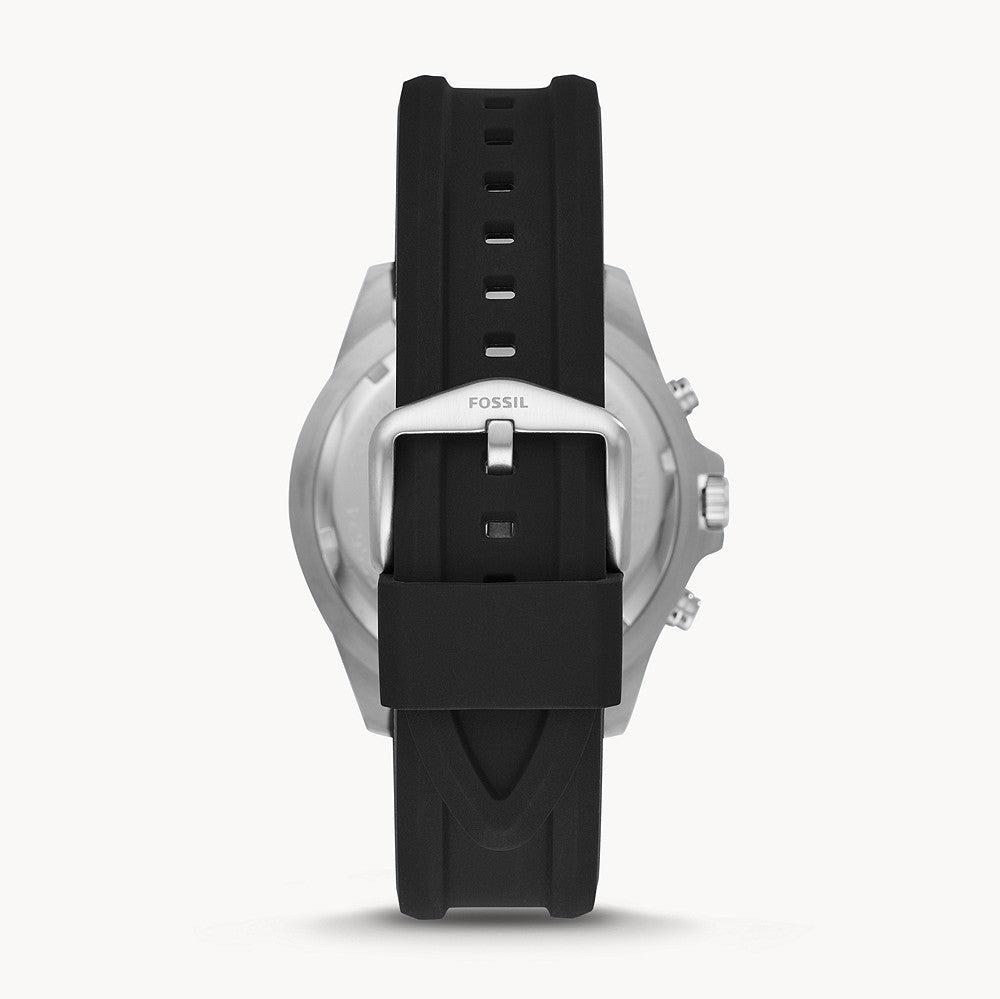  Shop Authentic Fossil Garrett Chronograph Black Dial Black Rubber Strap Watch for Men - FS5624 - Luxxuri