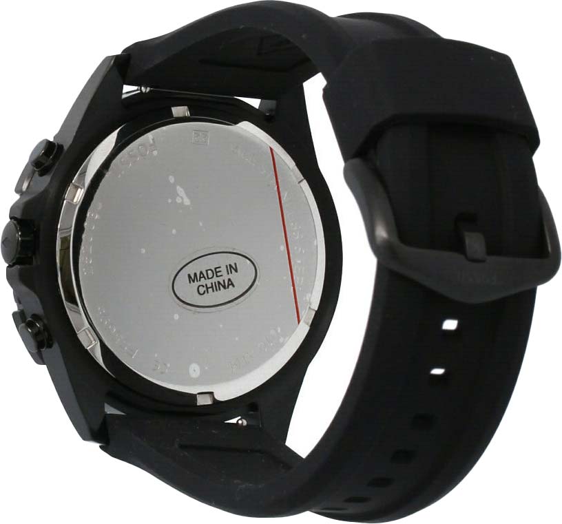  Shop Authentic Fossil Garrett Chronograph Blue Dial Black Rubber Strap Watch for Men - FS5695 - Luxxuri