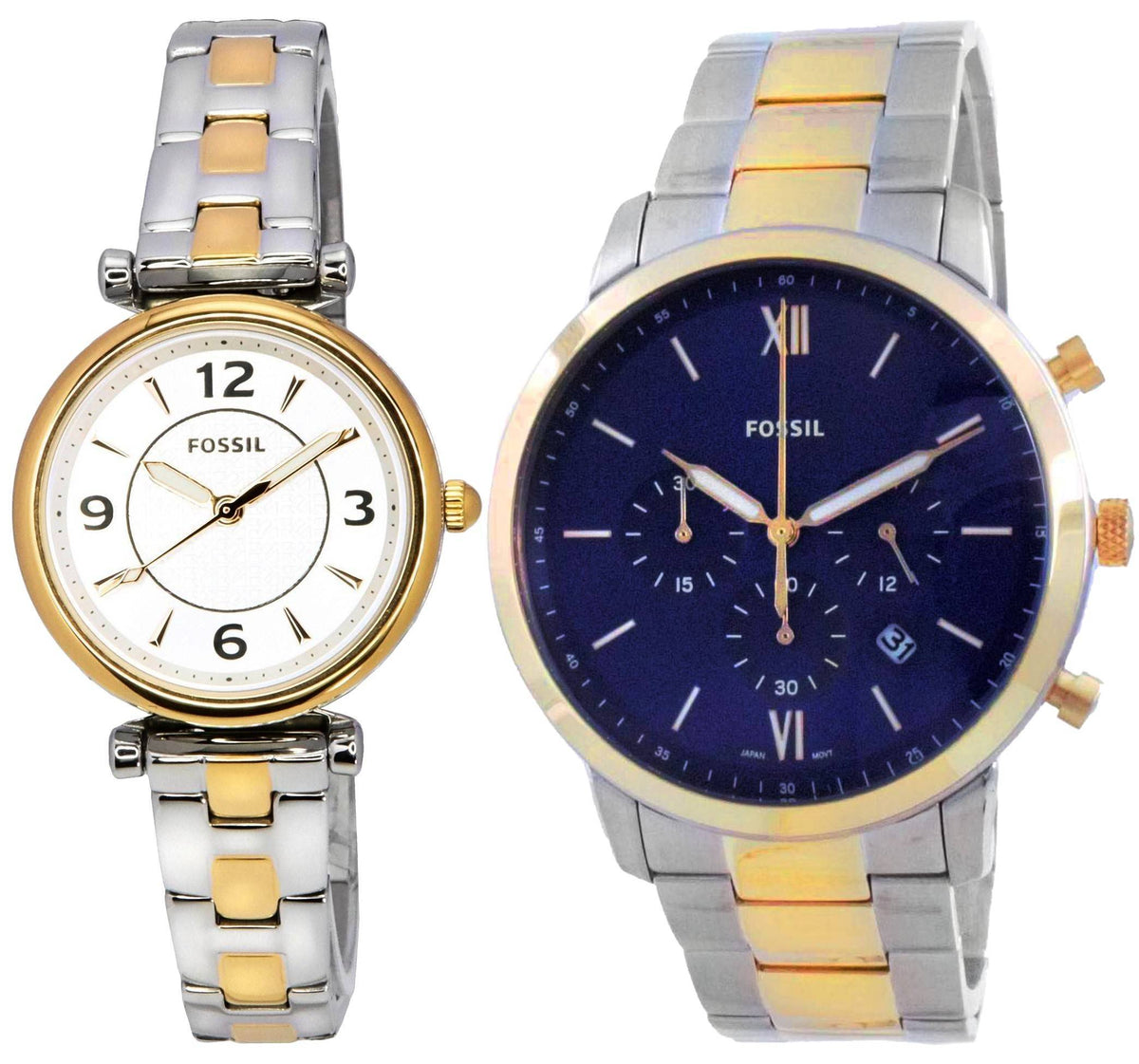  Shop Authentic Fossil Neutra Chronograph Blue Dial Two Tone Steel Strap Watch for Men - FS5706 - Luxxuri
