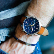  Shop Authentic Fossil Neutra Chronograph Blue Dial Brown Leather Strap Watch for Men - FS5453 - Luxxuri