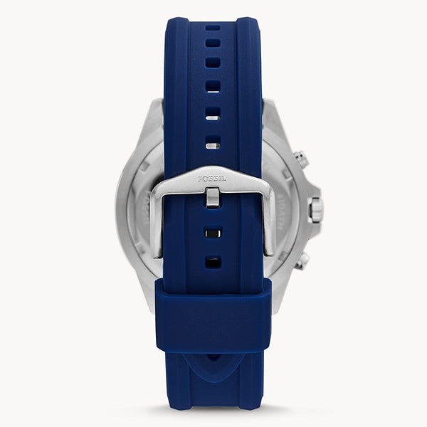  Shop Authentic Fossil Garrett Chronograph Blue Dial Blue Rubber Strap Watch for Men - FS5709 - Luxxuri