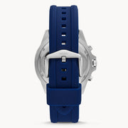  Shop Authentic Fossil Garrett Chronograph Blue Dial Blue Rubber Strap Watch for Men - FS5709 - Luxxuri