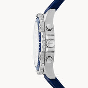  Shop Authentic Fossil Garrett Chronograph Blue Dial Blue Rubber Strap Watch for Men - FS5709 - Luxxuri