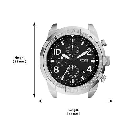  Shop Authentic Fossil Bronson Chronograph Black Dial Silver Steel Strap Watch for Men - FS5710 - Luxxuri