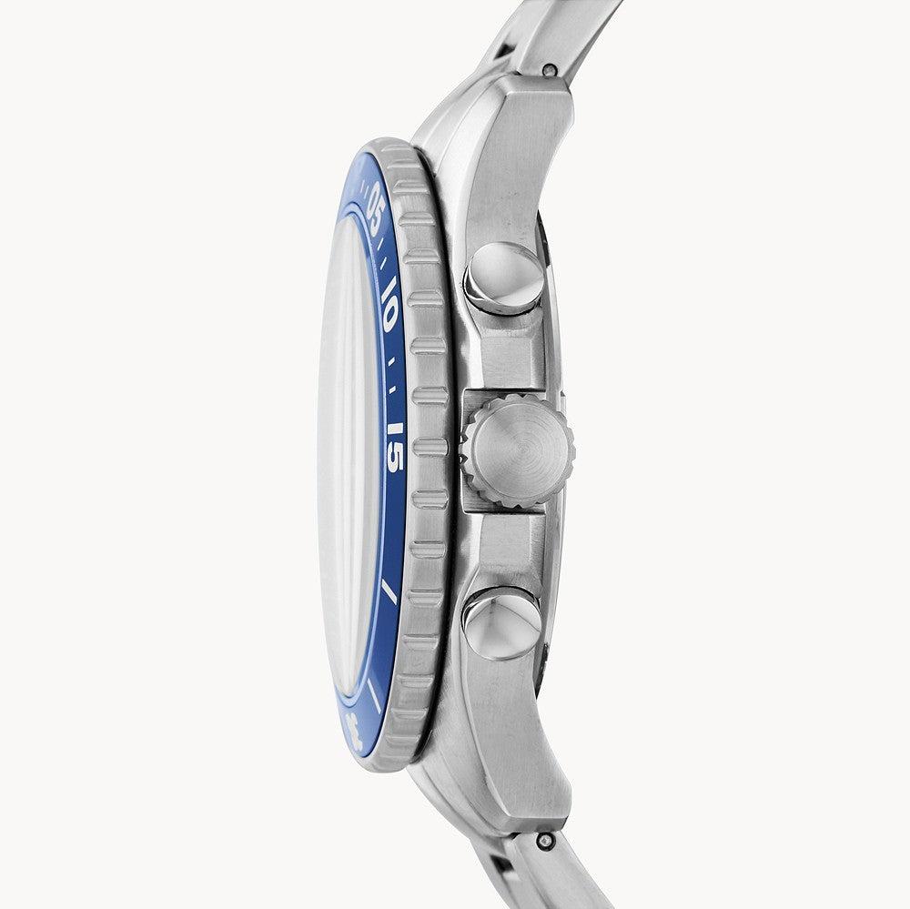  Shop Authentic Fossil FB-03 Chronograph Blue Dial Silver Steel Strap Watch for Men - FS5724 - Luxxuri